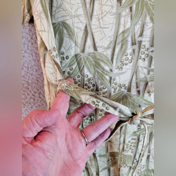 Bahama Beach Womens Bamboo Tropical Print Full Front Button Shirt Dress Sz M - Picture 12 of 13